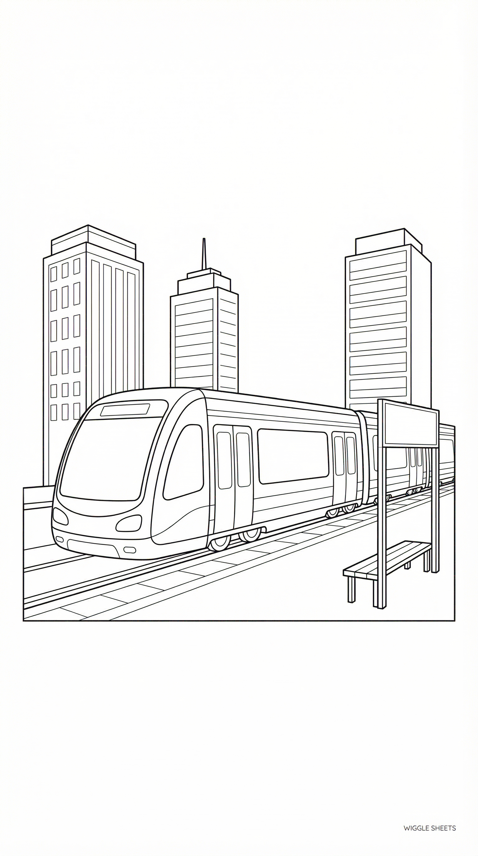 City Metro Train Coloring Page